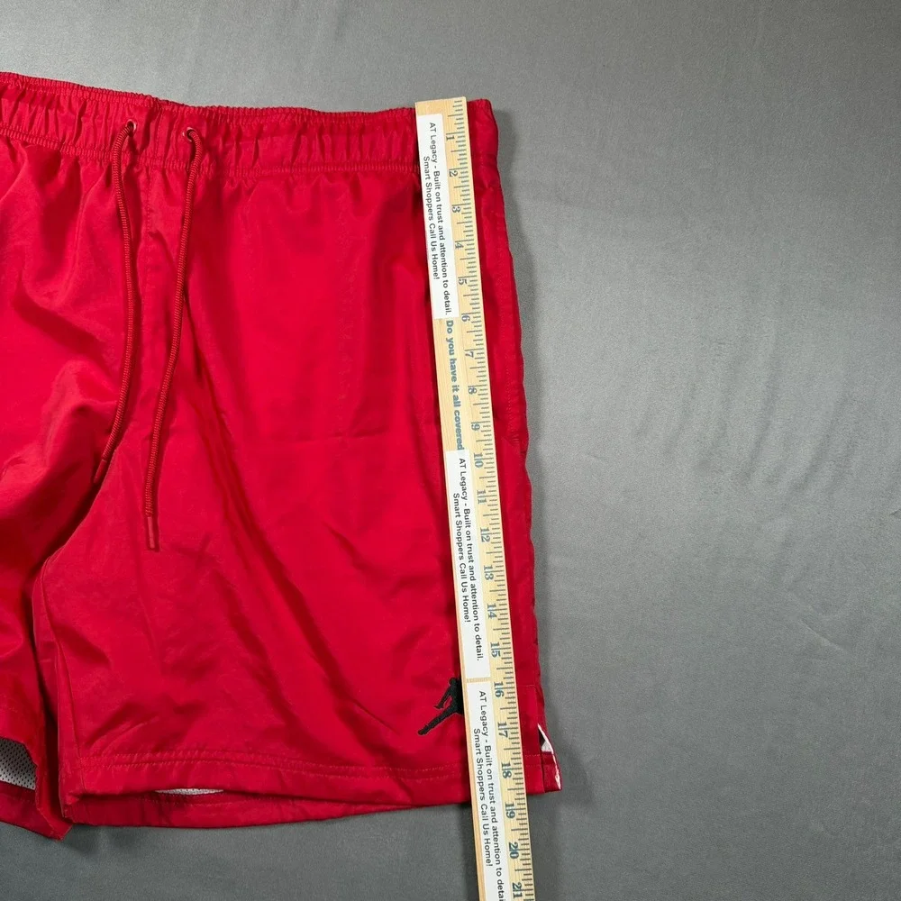 Jordan Essentials Men Large Red Poolside Nylon Mesh Lined Shorts CZ4751-687 Cas.